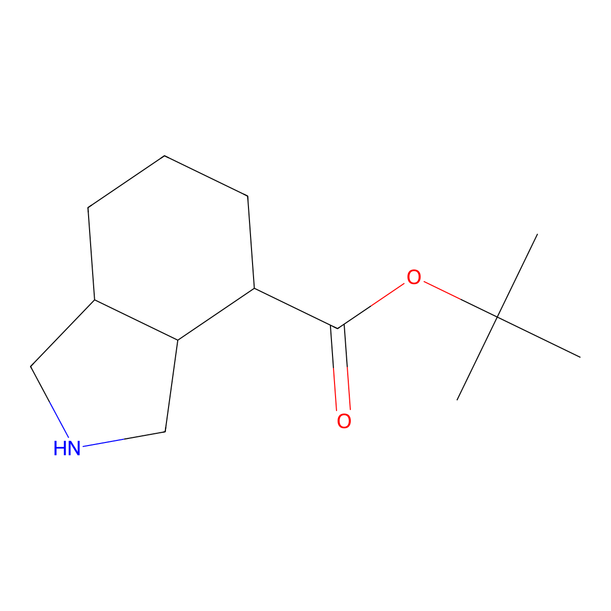 tert-butyl octahydro-1H-isoindole-4-carboxylate molecular structure, CAS 1993319-74-6
