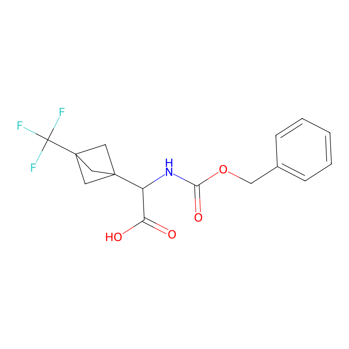 (2R)-2-{[(benzyloxy)carbonyl]amino}-2-[3-(trifluoromethyl)bicyclo[1.1.1]pentan-1-yl]acetic acid molecular structure, CAS 1993319-93-9