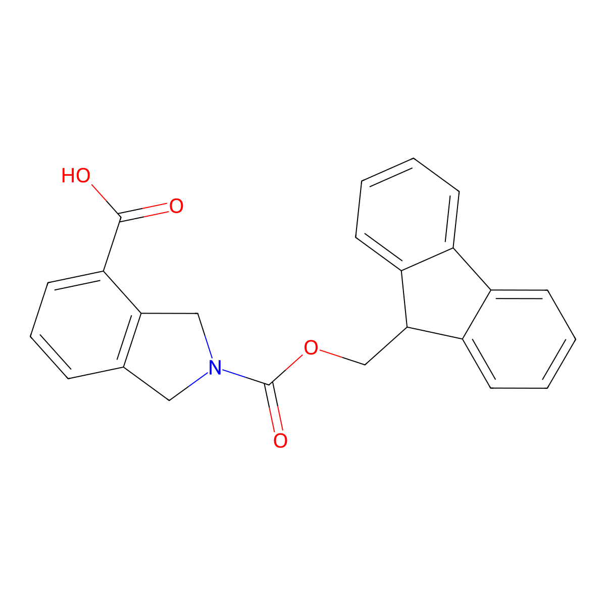 2-(((9H-fluoren-9-yl)methoxy)carbonyl)-2,3-dihydro-1H-isoindole-4-carboxylic acid molecular structure, CAS 1993322-54-5