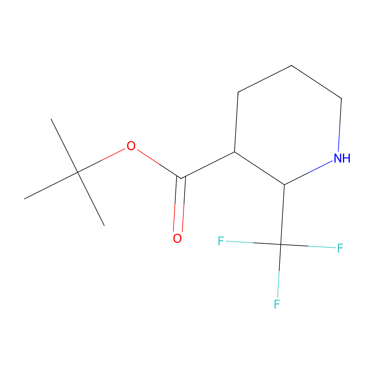 Tert-butyl 2-(trifluoromethyl)piperidine-3-carboxylate molecular structure, CAS 1993322-87-4
