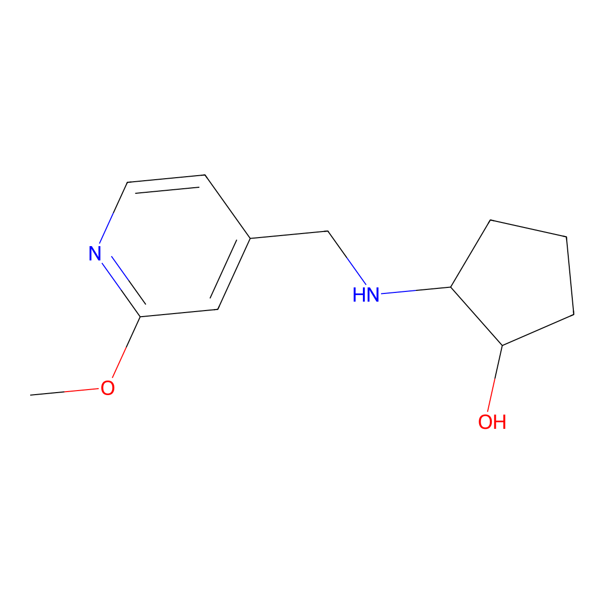 (1R,2R)-2-{[(2-methoxypyridin-4-yl)methyl]amino}cyclopentan-1-ol molecular structure, CAS 1993356-46-9