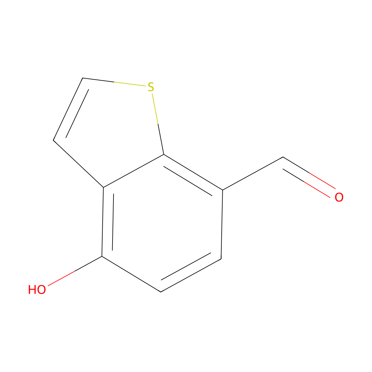 4-Hydroxy-benzo[b]thiophene-7-carboxaldehyde molecular structure, CAS 199339-71-4