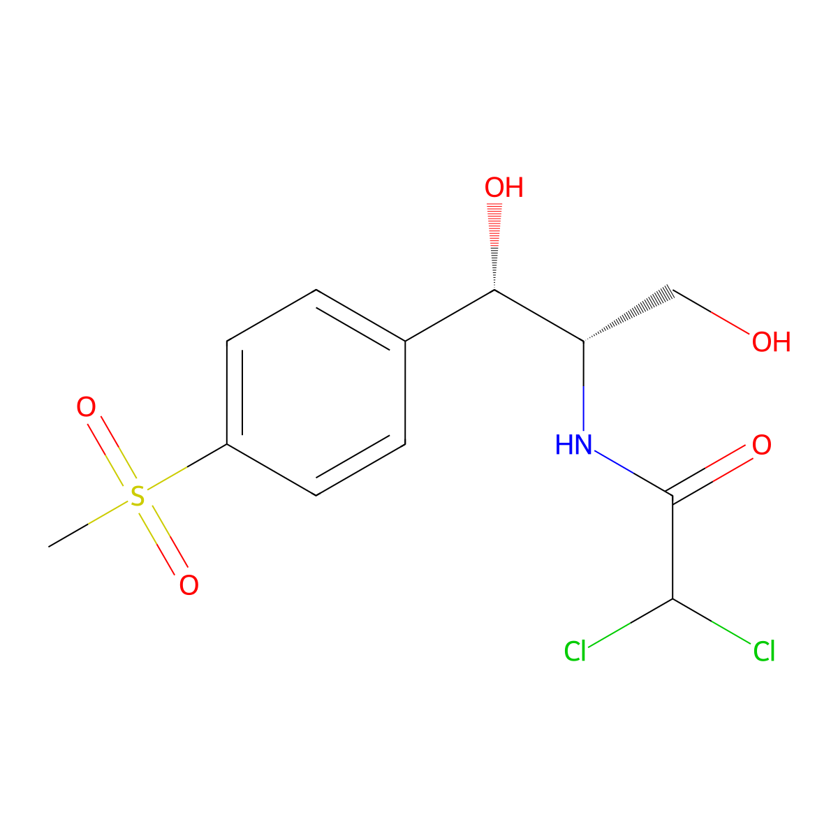 ent-Thiamphenicol molecular structure, CAS 19934-71-5