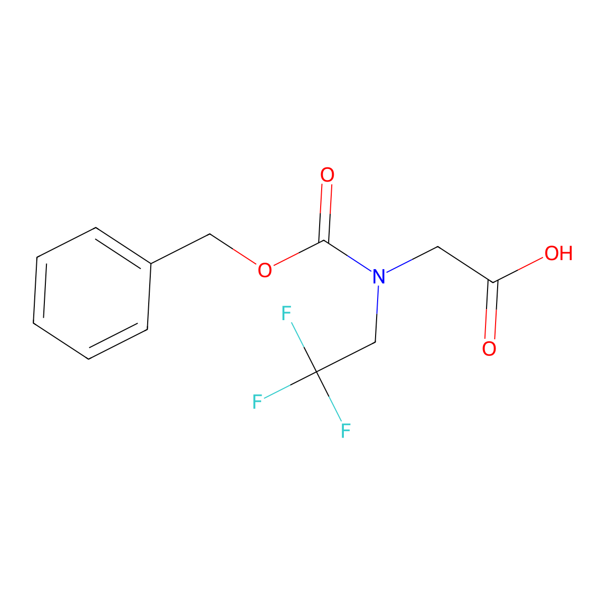 2-(((Benzyloxy)carbonyl)(2,2,2-trifluoroethyl)amino)acetic acid molecular structure, CAS 199340-78-8