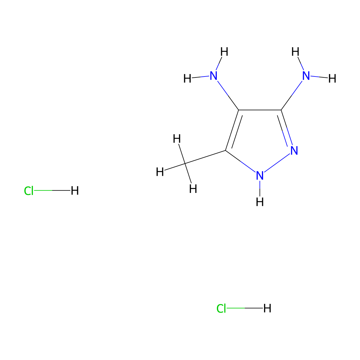3-Methyl-1H-pyrazole-4,5-diamine dihydrochloride molecular structure, CAS 199340-92-6