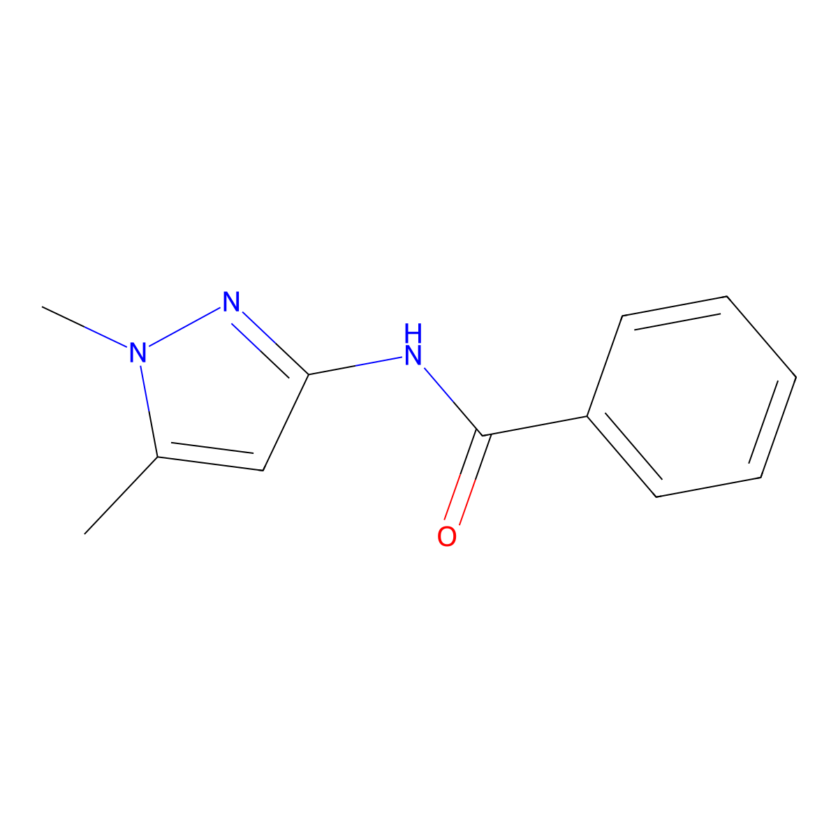 N-(1,5-Dimethyl-1H-pyrazol-3-yl)benzamide molecular structure, CAS 199340-96-0