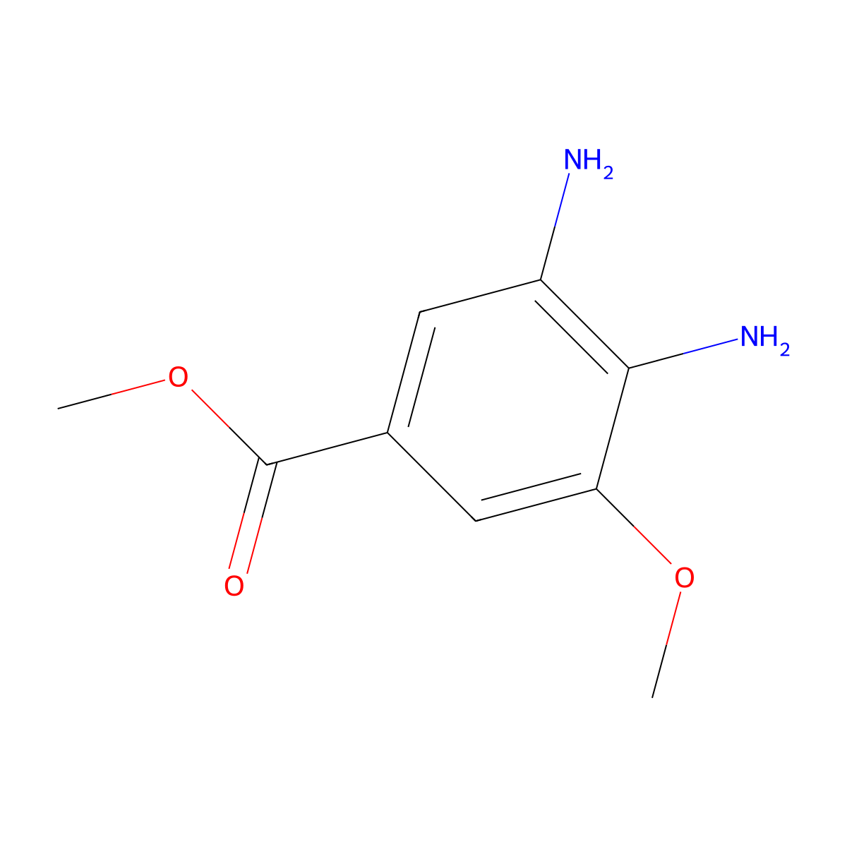 Methyl 3,4-diamino-5-methoxybenzoate molecular structure, CAS 1993406-31-7