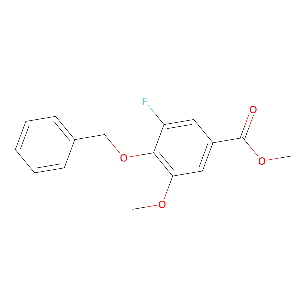 Methyl 4-(benzyloxy)-3-fluoro-5-methoxybenzoate molecular structure, CAS 1993407-43-4