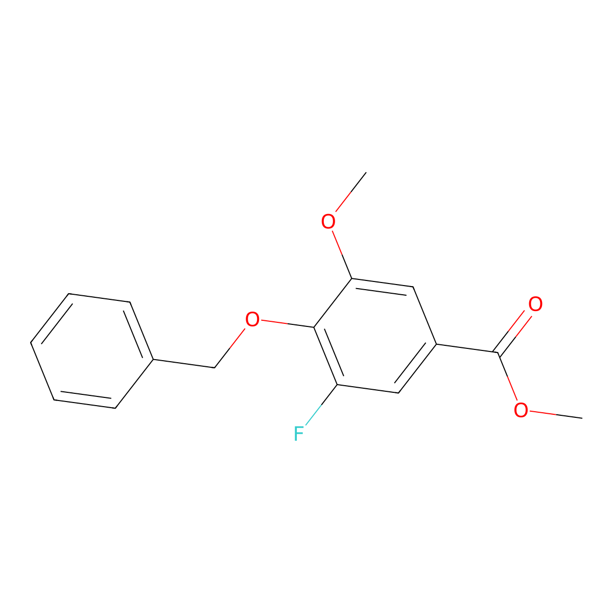 Methyl 4-(benzyloxy)-3-fluoro-5-methoxybenzoate molecular structure, CAS 1993407-43-4