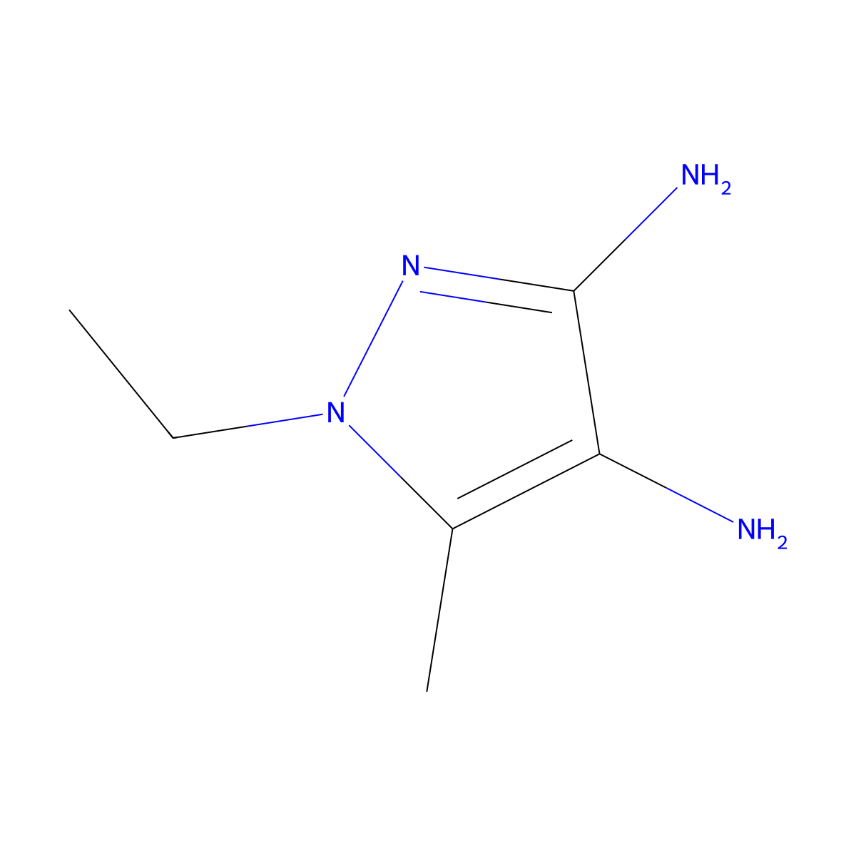 1-ethyl-5-methyl-1H-pyrazole-3,4-diamine molecular structure, CAS 199341-24-7