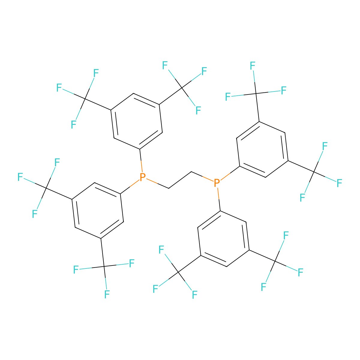 1,2-Bis[bis(3,5-ditrifluoromethylphenyl)phosphino]ethane molecular structure, CAS 199342-62-6