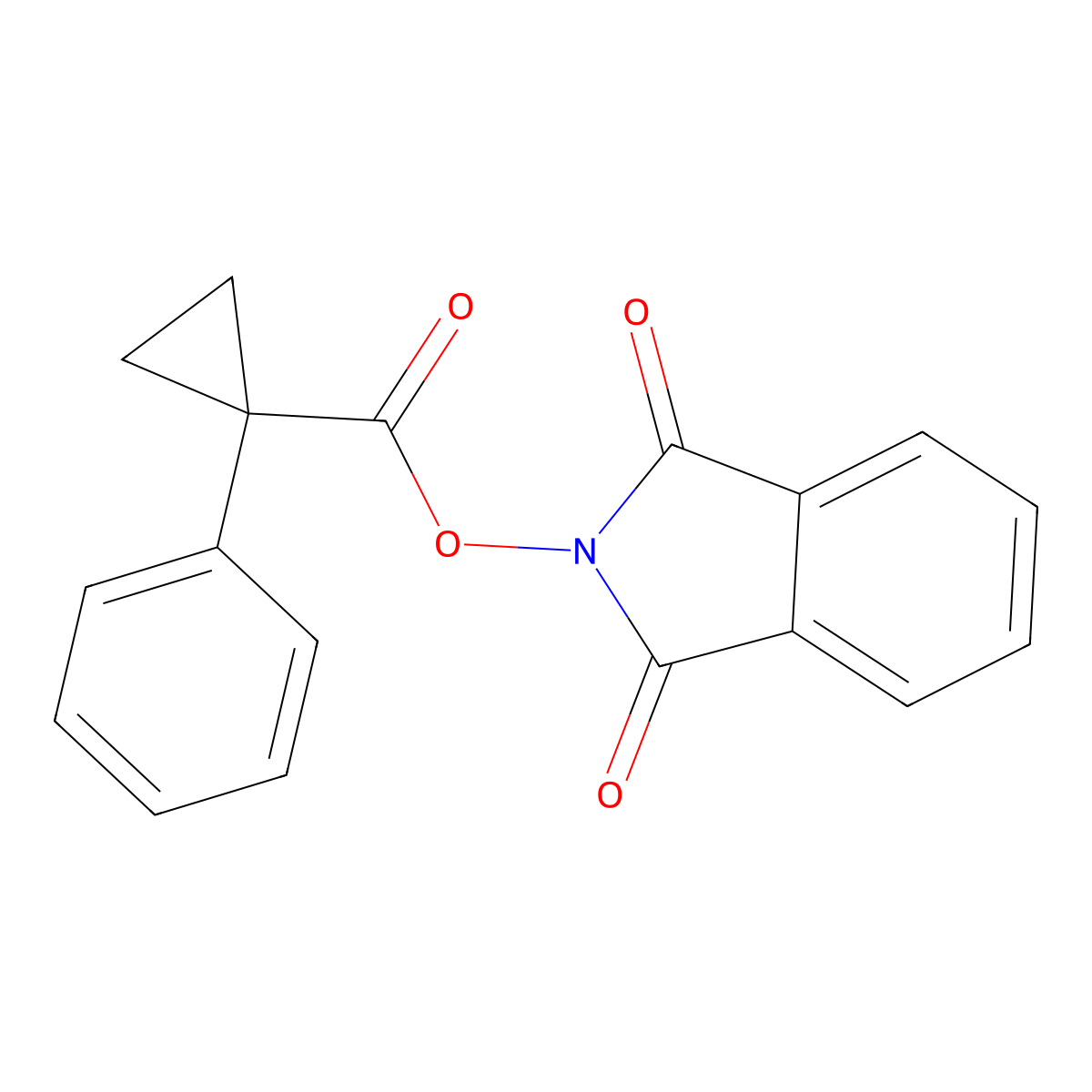 1,3-dioxo-2,3-dihydro-1H-isoindol-2-yl 1-phenylcyclopropane-1-carboxylate molecular structure, CAS 1993468-83-9