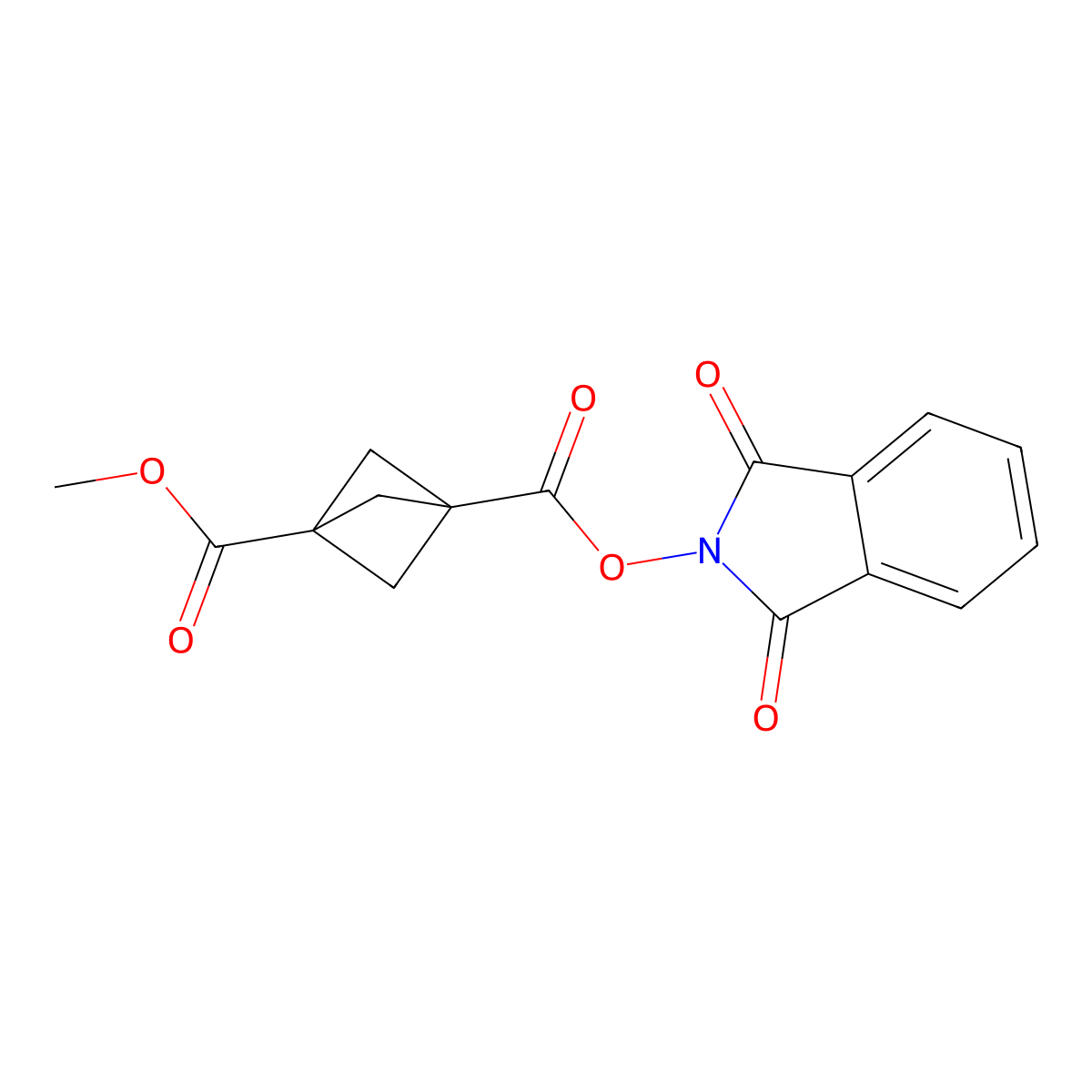 1-(1,3-dioxo-2,3-dihydro-1H-isoindol-2-yl) 3-methyl bicyclo(1.1.1)pentane-1,3-dicarboxylate molecular structure, CAS 1993468-92-0