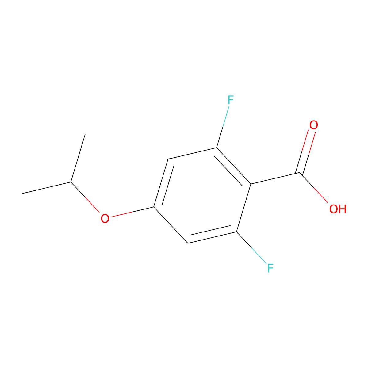 2,6-Difluoro-4-isopropoxybenzoic acid molecular structure, CAS 1993479-26-7