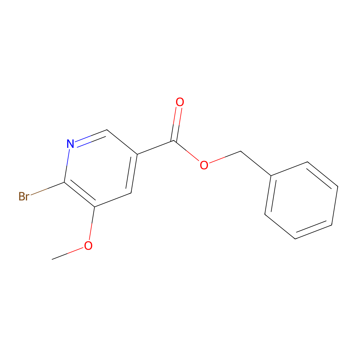 Benzyl 6-bromo-5-methoxypyridine-3-carboxylate molecular structure, CAS 1993479-27-8
