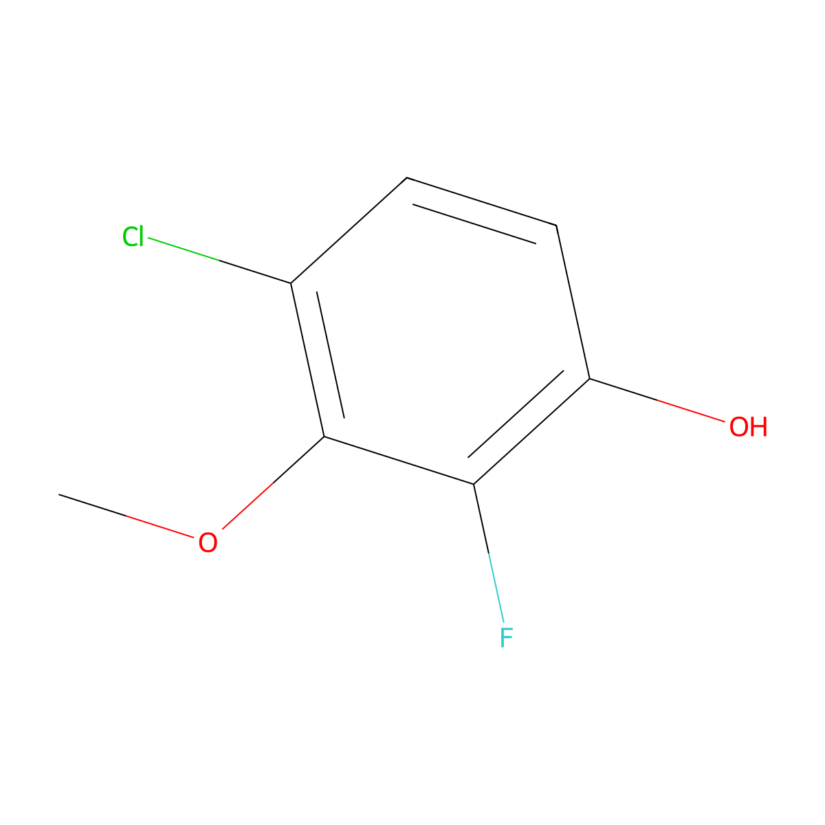 4-Chloro-2-fluoro-3-methoxyphenol molecular structure, CAS 1993479-29-0