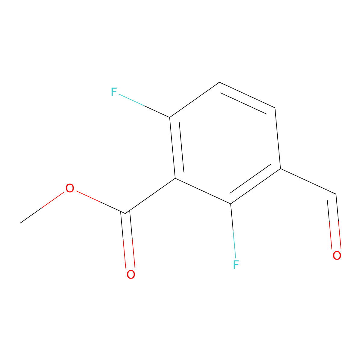 Benzoic acid, 2,6-difluoro-3-formyl-, methyl ester molecular structure, CAS 1993479-30-3