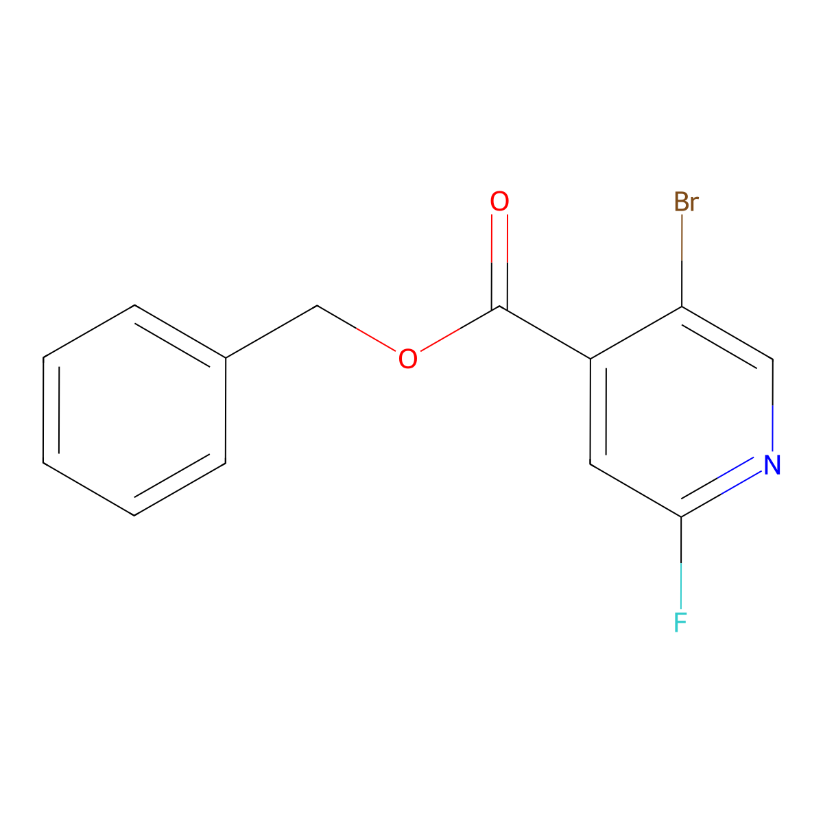 Benzyl 5-bromo-2-fluoropyridine-4-carboxylate molecular structure, CAS 1993479-32-5