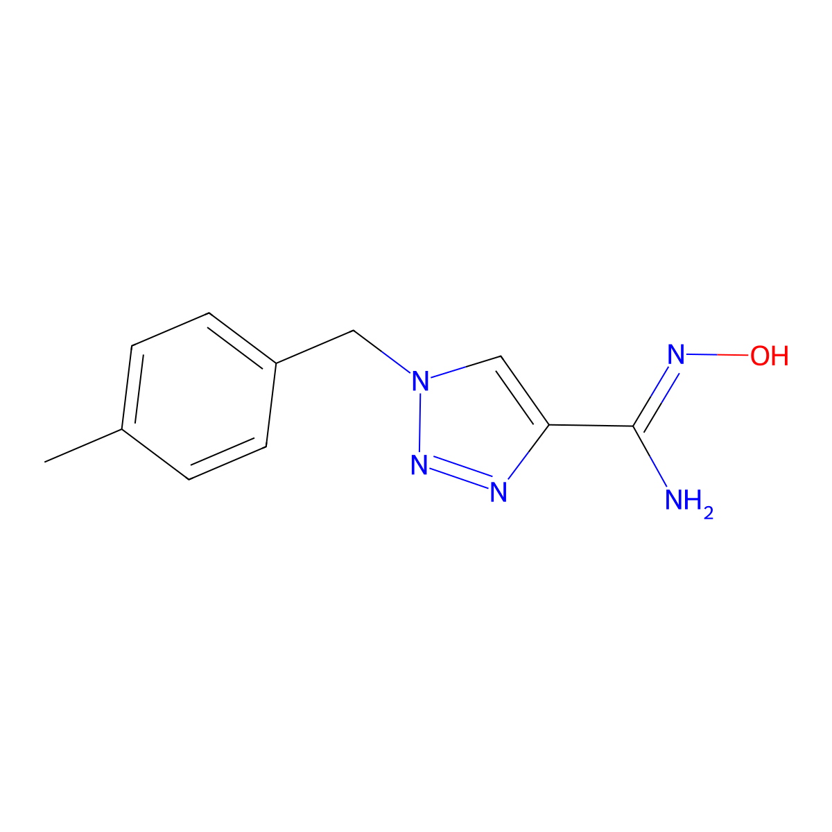 N'-Hydroxy-1-(4-methylbenzyl)-1H-1,2,3-triazole-4-carboximidamide molecular structure, CAS 1993558-09-0