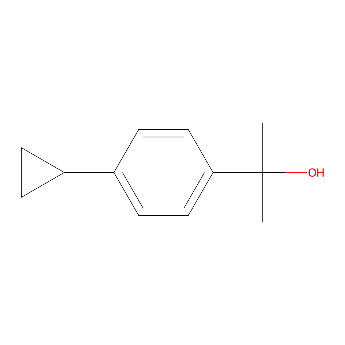 2-(4-Cyclopropylphenyl)propan-2-ol molecular structure, CAS 19936-09-5