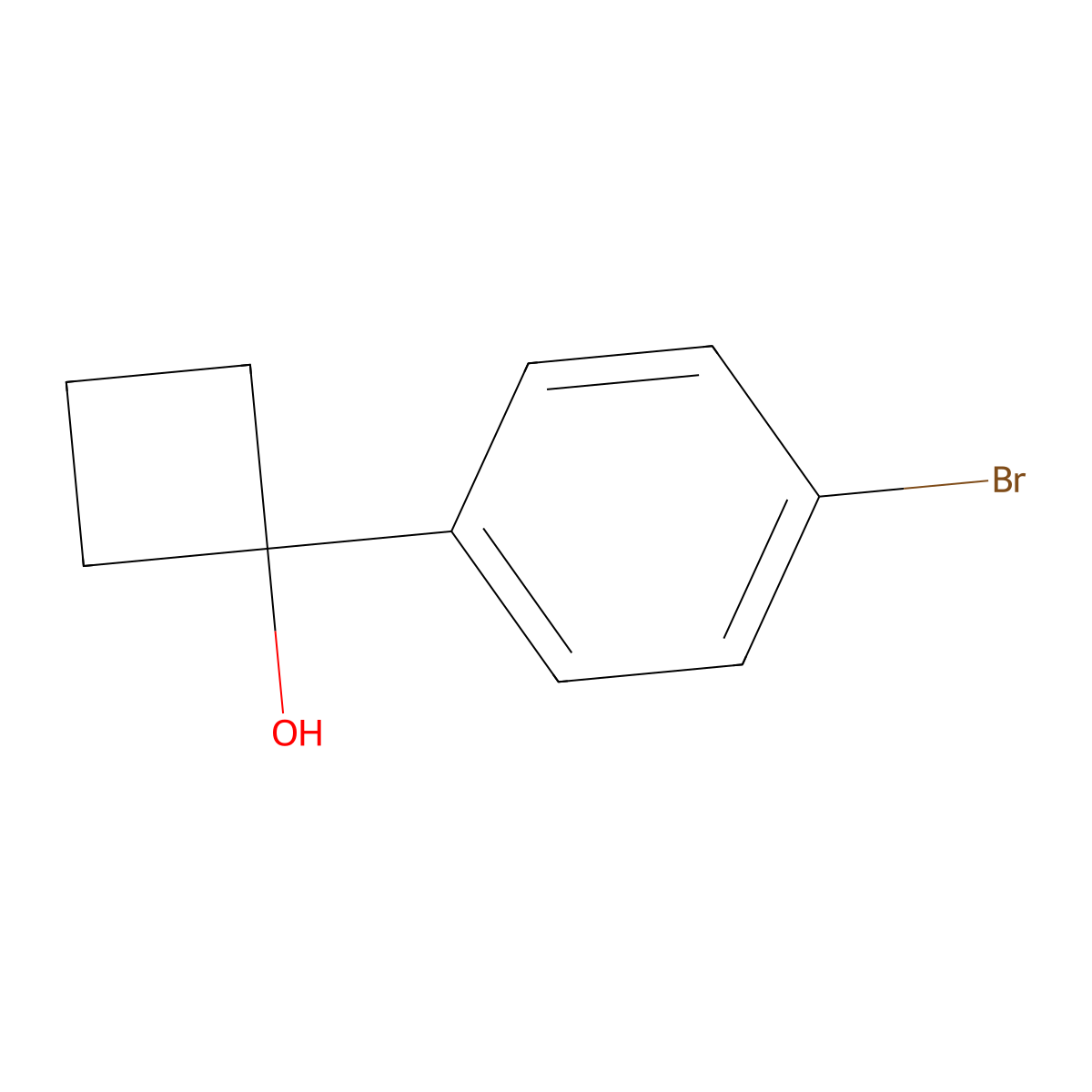 1-(4-Bromophenyl)cyclobutanol molecular structure, CAS 19936-14-2