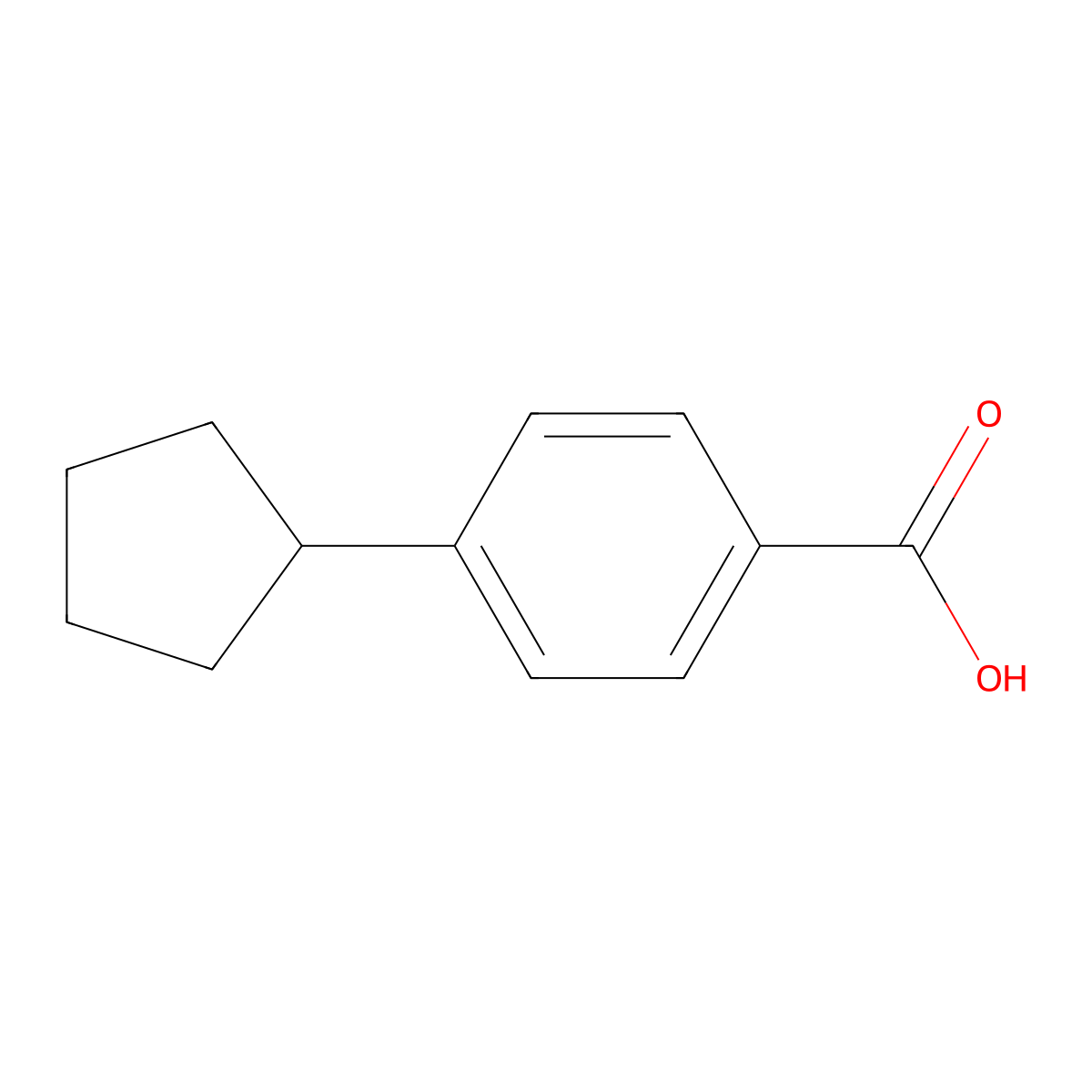 4-Cyclopentylbenzoic acid molecular structure, CAS 19936-22-2