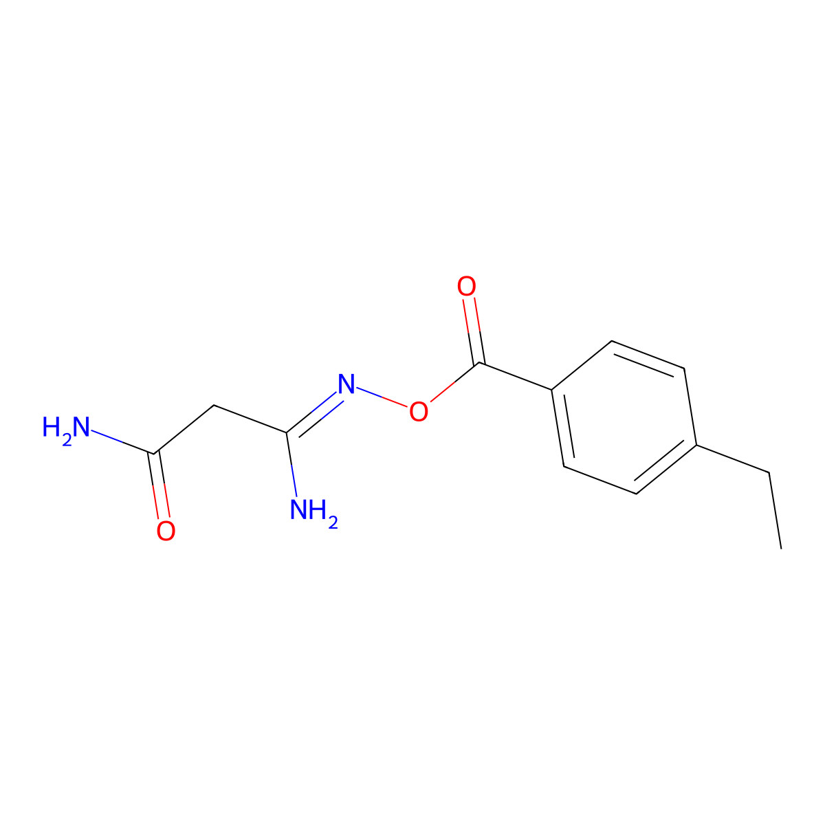 (3E)-3-amino-3-{[(4-ethylbenzoyl)oxy]imino}propanamide molecular structure, CAS 1993618-59-9
