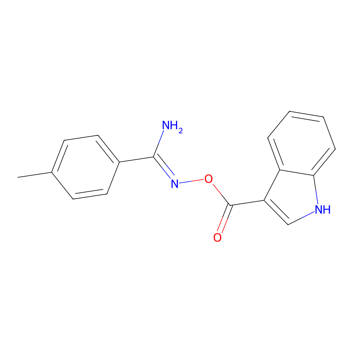 N'-[(1H-indol-3-ylcarbonyl)oxy]-4-methylbenzenecarboximidamide molecular structure, CAS 1993648-26-2