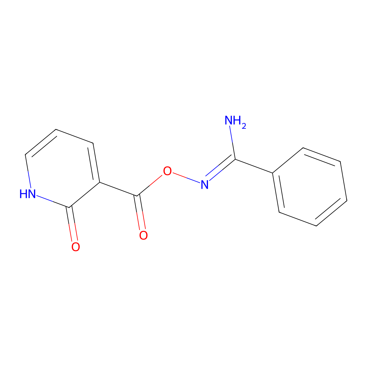 N'-{[(2-oxo-1,2-dihydropyridin-3-yl)carbonyl]oxy}benzenecarboximidamide molecular structure, CAS 1993801-87-8