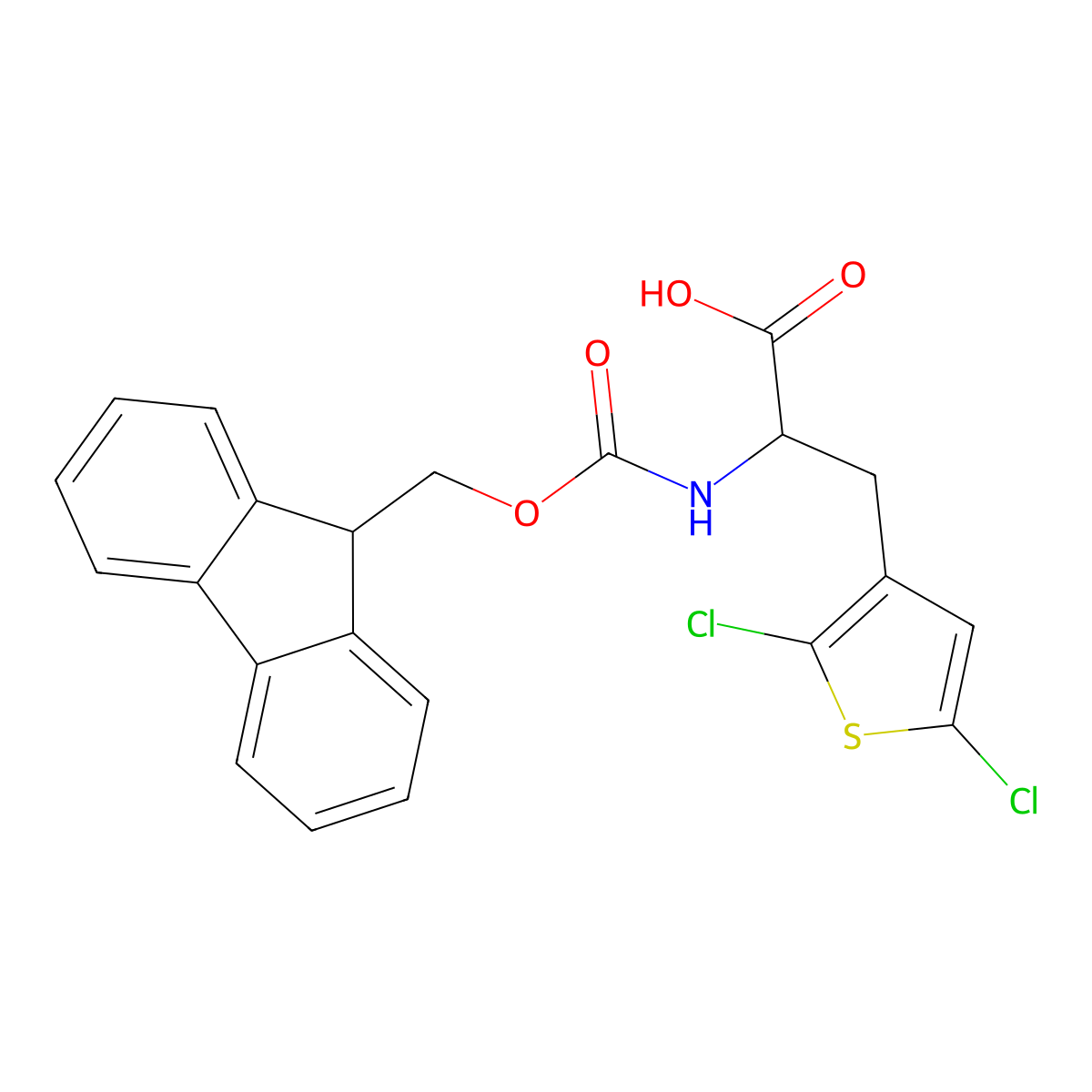 3-(2,5-dichlorothiophen-3-yl)-2-({[(9H-fluoren-9-yl)methoxy]carbonyl}amino)propanoic acid molecular structure, CAS 1993848-88-6