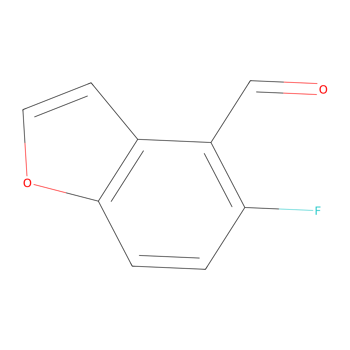5-Fluorobenzofuran-4-carbaldehyde molecular structure, CAS 199391-70-3