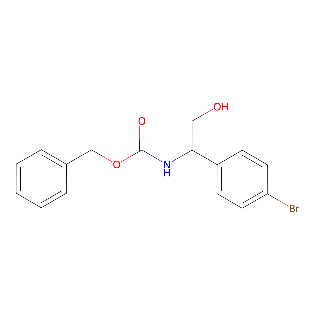 benzyl N-[(1S)-1-(4-bromophenyl)-2-hydroxyethyl]carbamate molecular structure, CAS 199392-88-6