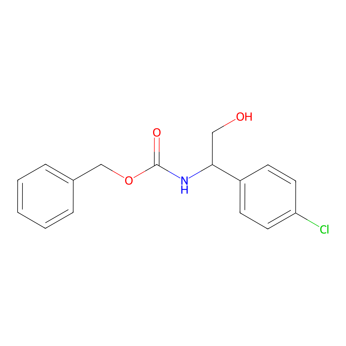 benzyl N-[(1R)-1-(4-chlorophenyl)-2-hydroxyethyl]carbamate molecular structure, CAS 199393-17-4