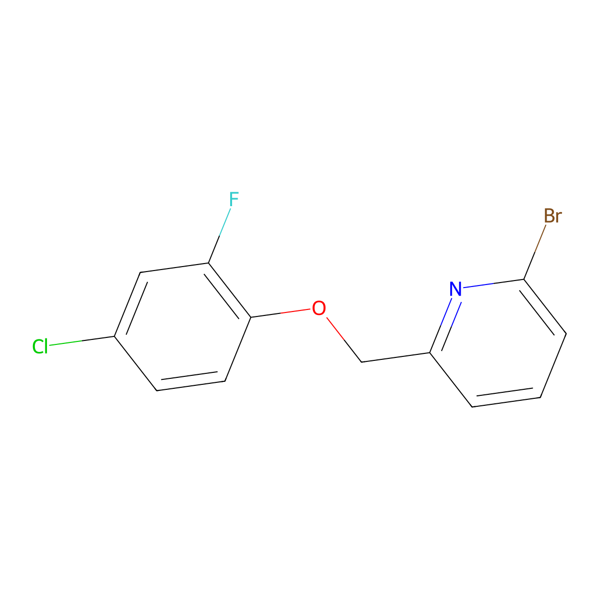 2-Bromo-6-[(4-chloro-2-fluorophenoxy)methyl]pyridine molecular structure, CAS 1993934-11-4