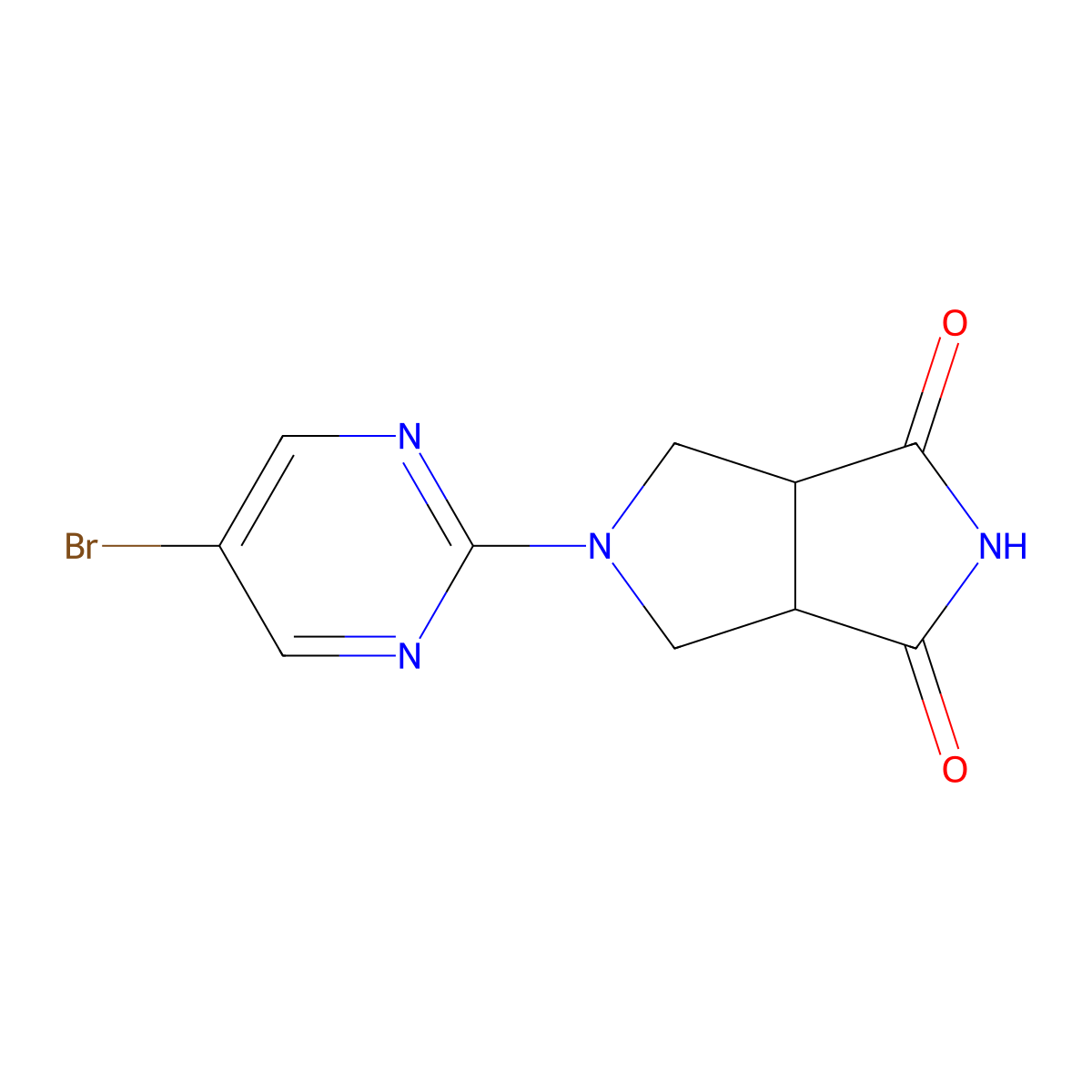 5-(5-Bromopyrimidin-2-yl)-octahydropyrrolo[3,4-c]pyrrole-1,3-dione molecular structure, CAS 1994000-28-0