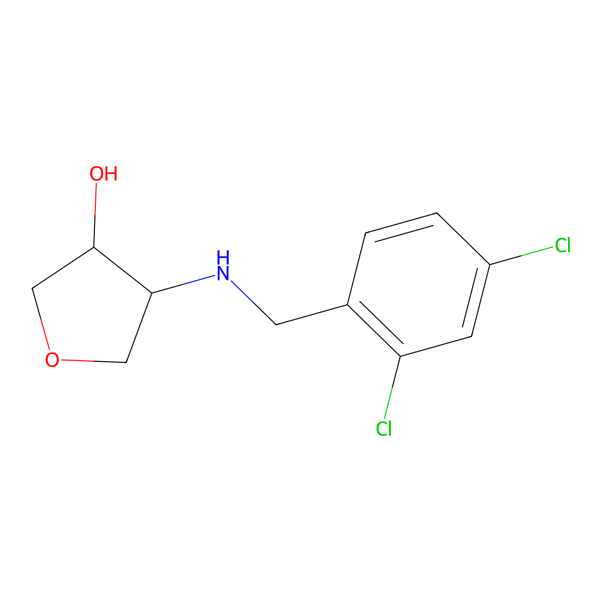 (3R,4S)-4-{[(2,4-dichlorophenyl)methyl]amino}oxolan-3-ol molecular structure, CAS 1994009-78-7