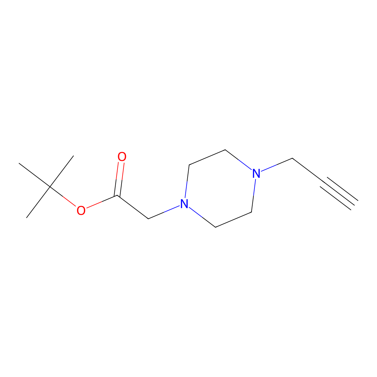 Tert-butyl 2-(4-(prop-2-YN-1-YL)piperazin-1-YL)acetate molecular structure, CAS 1994047-71-0