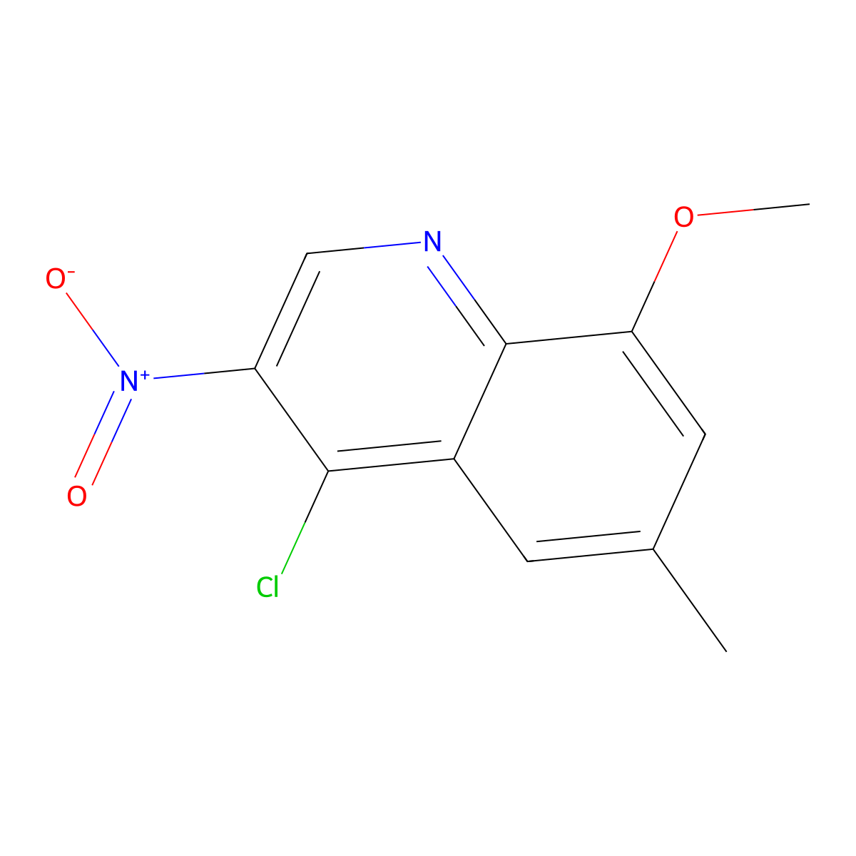 4-Chloro-8-methoxy-6-methyl-3-nitroquinoline molecular structure, CAS 1994078-32-8