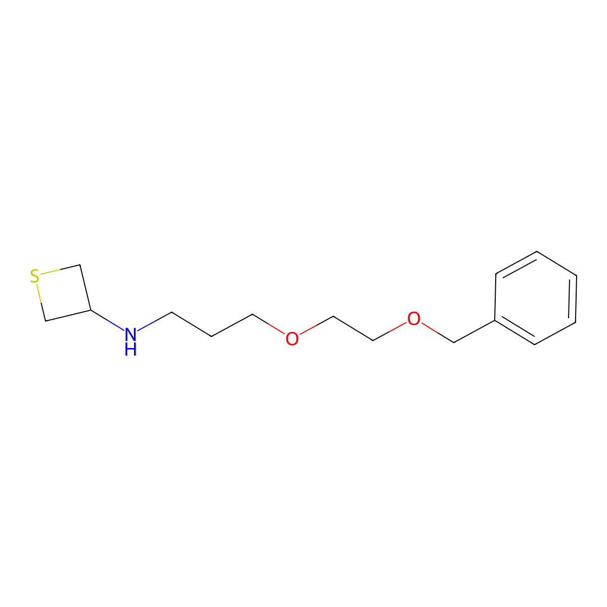 N-(3-(2-(Benzyloxy)ethoxy)propyl)thietan-3-amine molecular structure, CAS 1994092-16-8