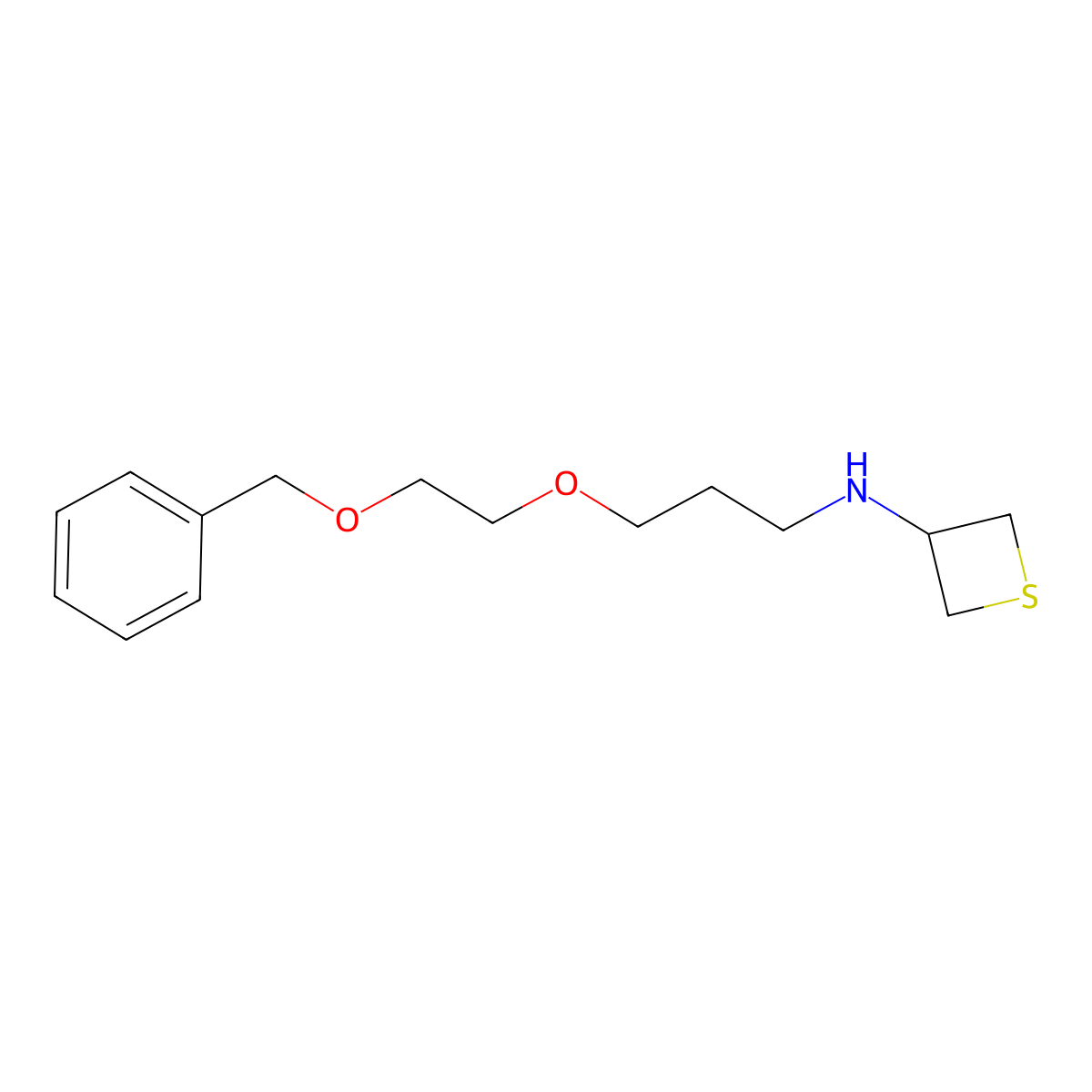N-(3-(2-(Benzyloxy)ethoxy)propyl)thietan-3-amine molecular structure, CAS 1994092-16-8