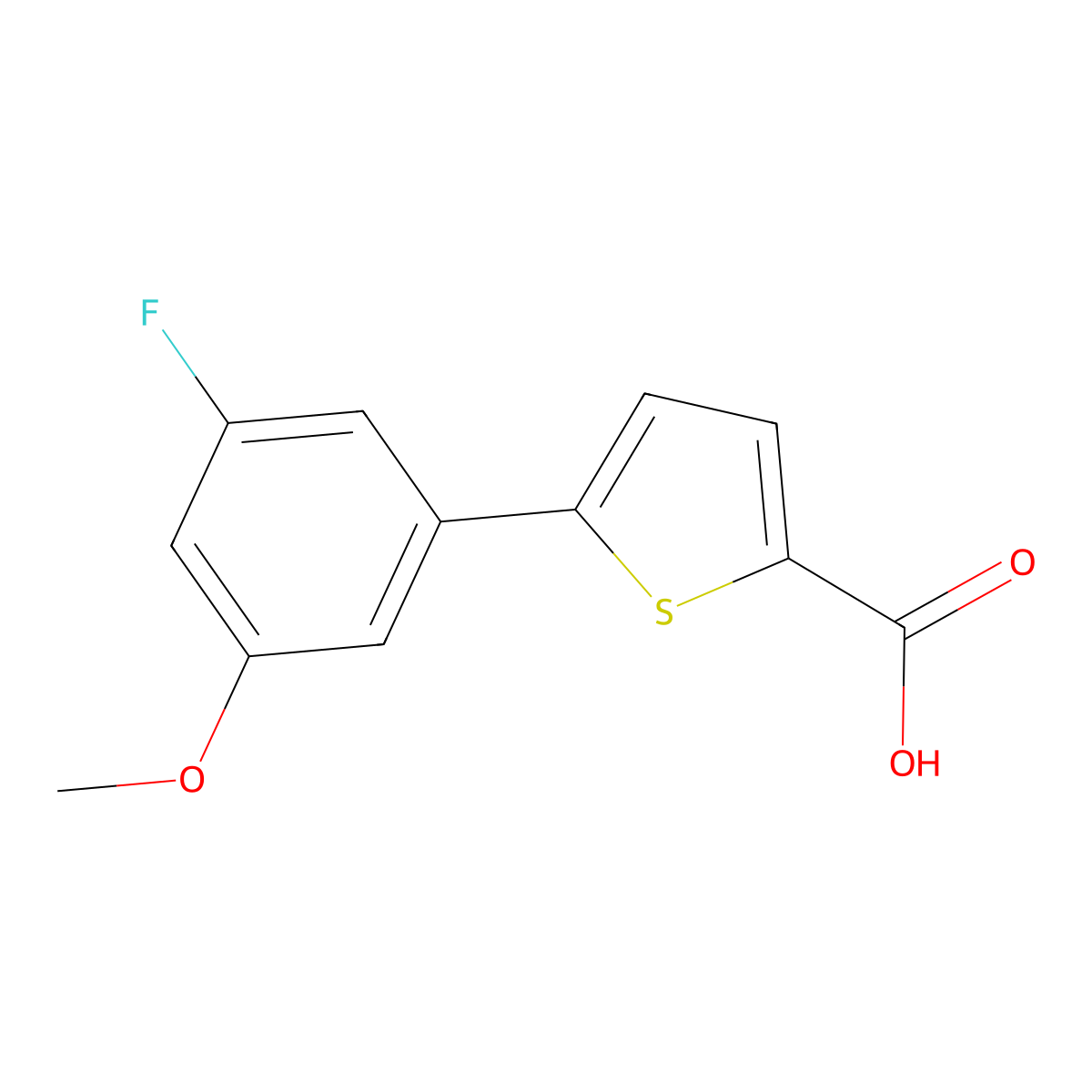 5-(3-Fluoro-5-methoxyphenyl)thiophene-2-carboxylic acid molecular structure, CAS 1994150-99-0