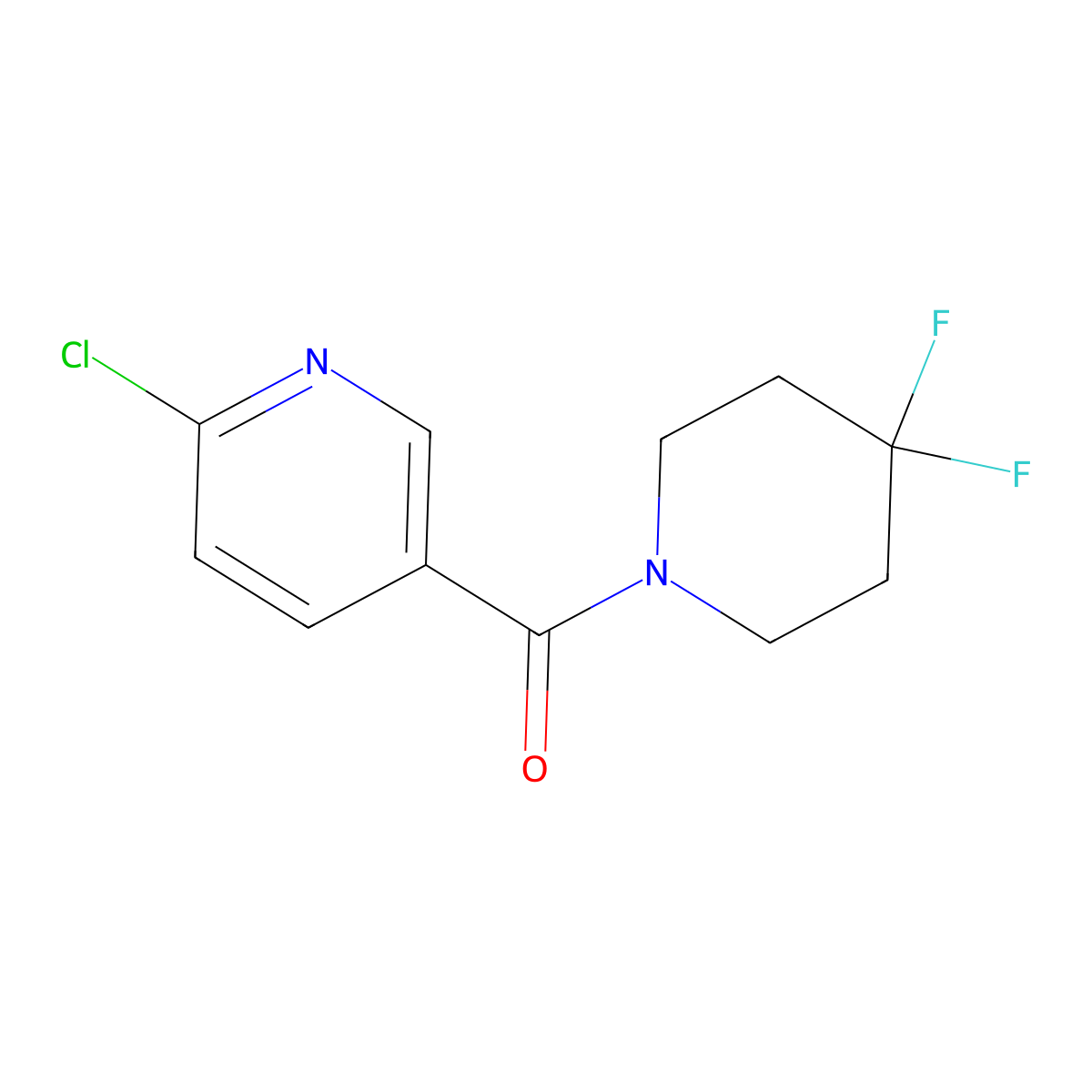 (6-Chloropyridin-3-yl)(4,4-difluoropiperidin-1-yl)methanone molecular structure, CAS 1994245-68-9