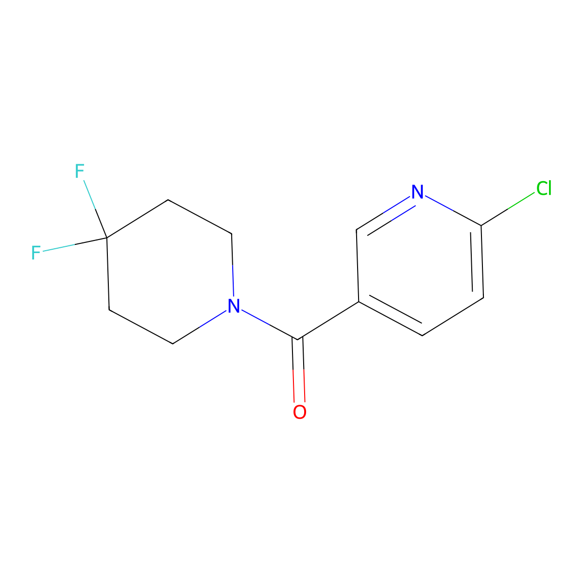 (6-Chloropyridin-3-yl)(4,4-difluoropiperidin-1-yl)methanone molecular structure, CAS 1994245-68-9