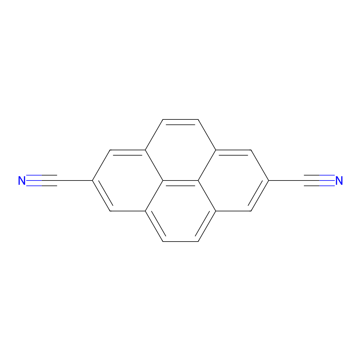 Pyrene-2,7-dicarbonitrile molecular structure, CAS 1994246-45-5