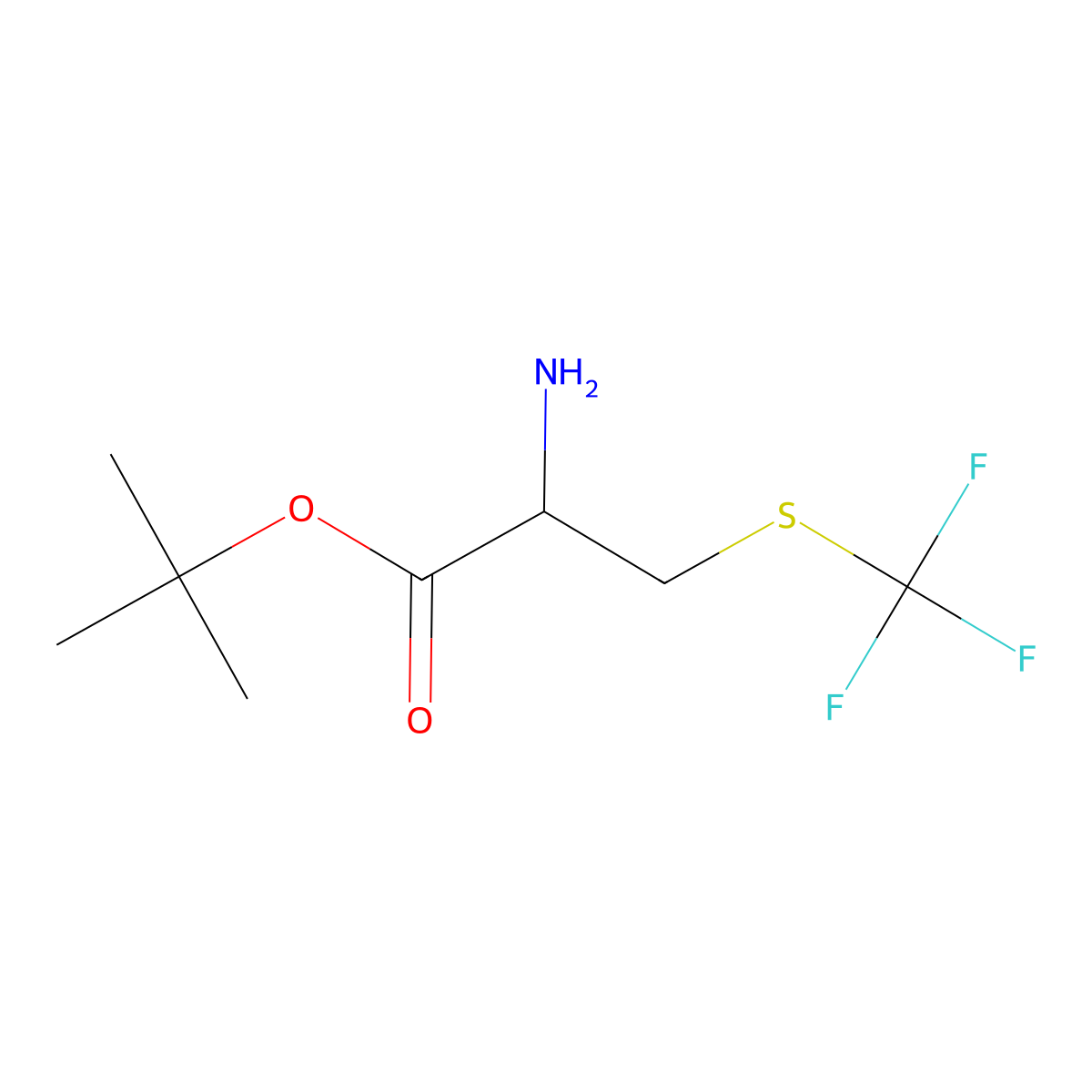 tert-butyl (2R)-2-amino-3-[(trifluoromethyl)sulfanyl]propanoate molecular structure, CAS 1994265-00-7