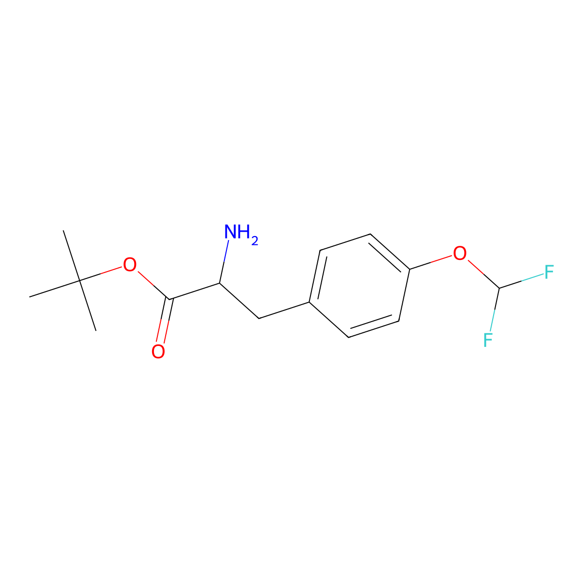 tert-butyl (2S)-2-amino-3-[4-(difluoromethoxy)phenyl]propanoate molecular structure, CAS 1994274-72-4