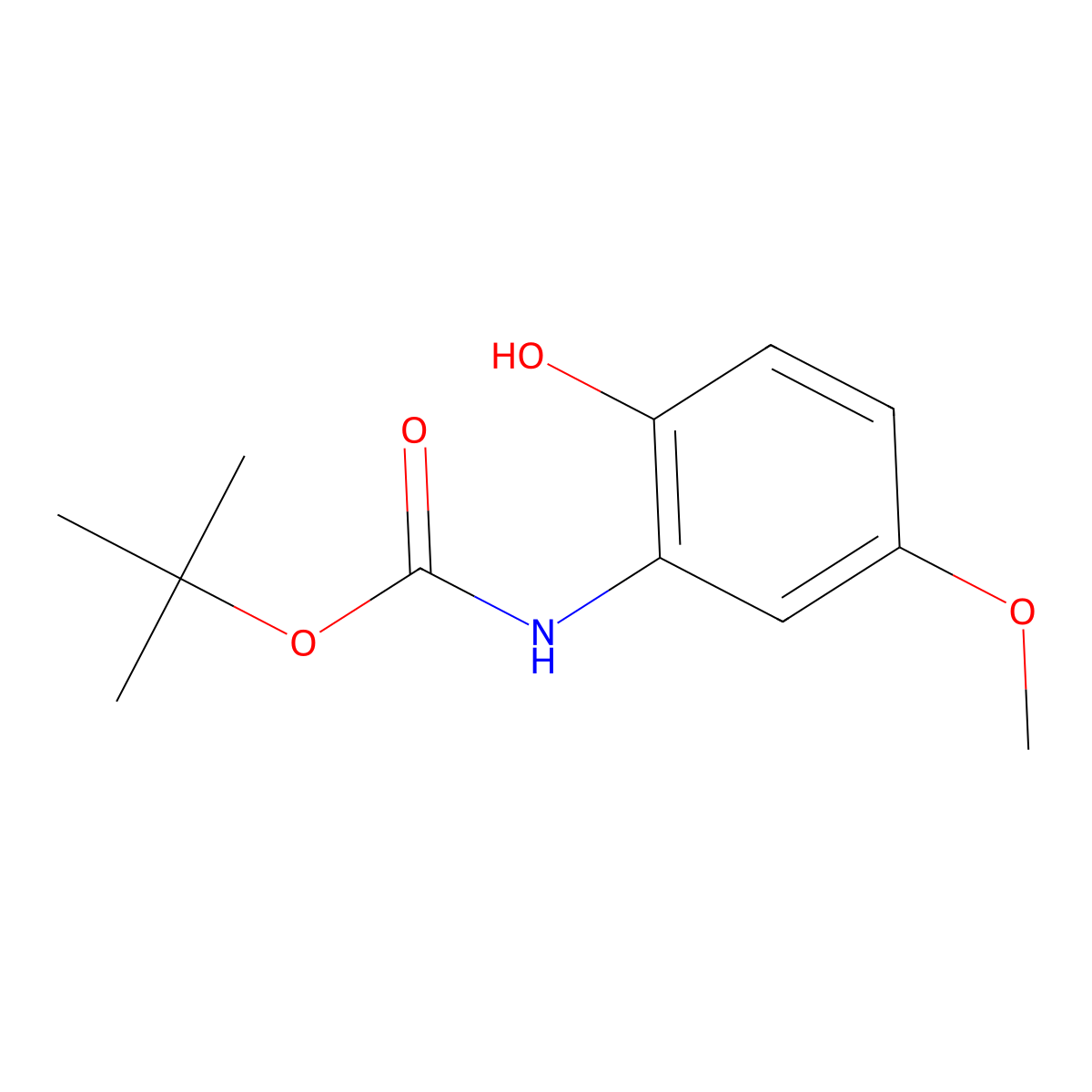 tert-butyl N-(2-hydroxy-5-methoxyphenyl)carbamate molecular structure, CAS 1994290-21-9