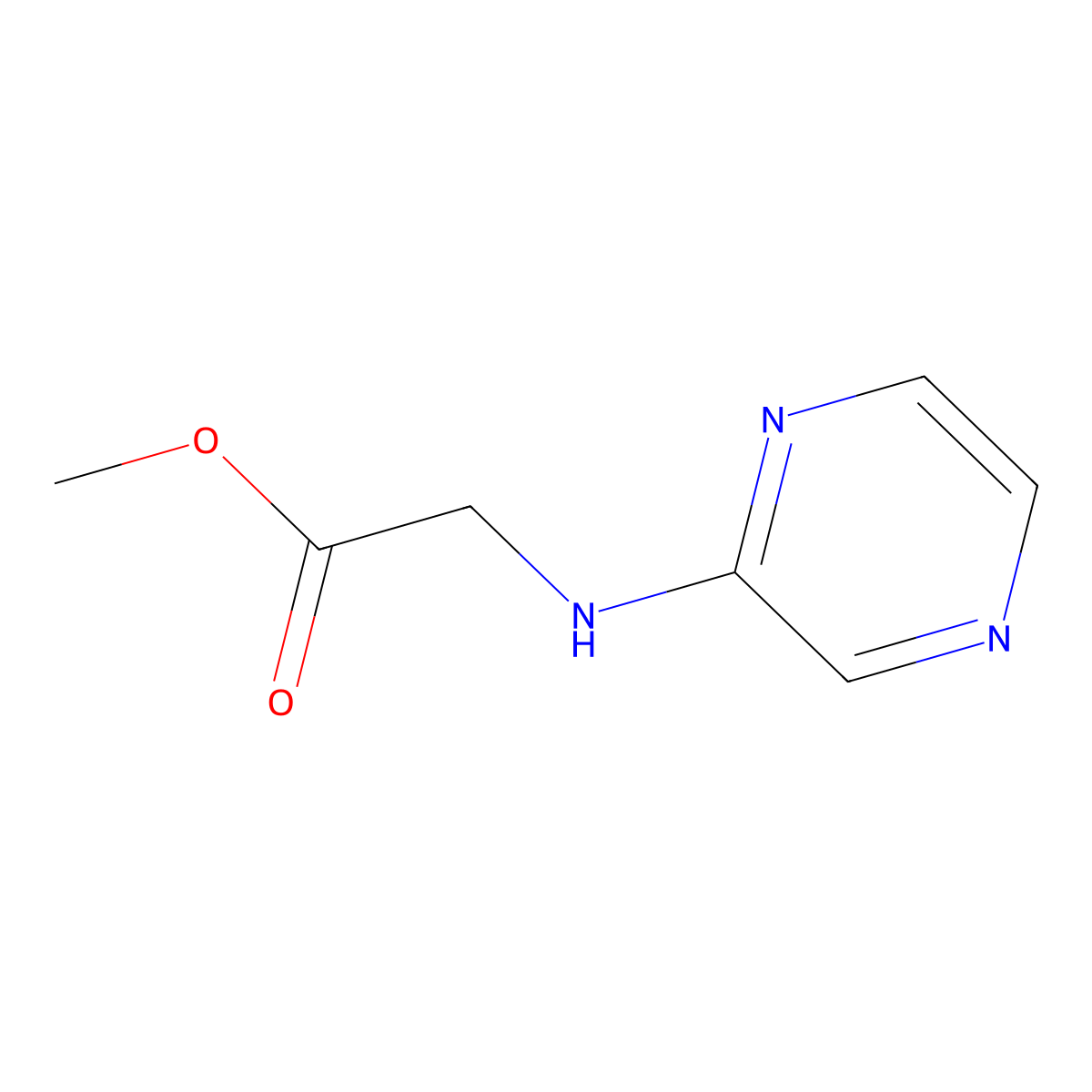 Methyl 2-[(pyrazin-2-yl)amino]acetate molecular structure, CAS 19943-96-5