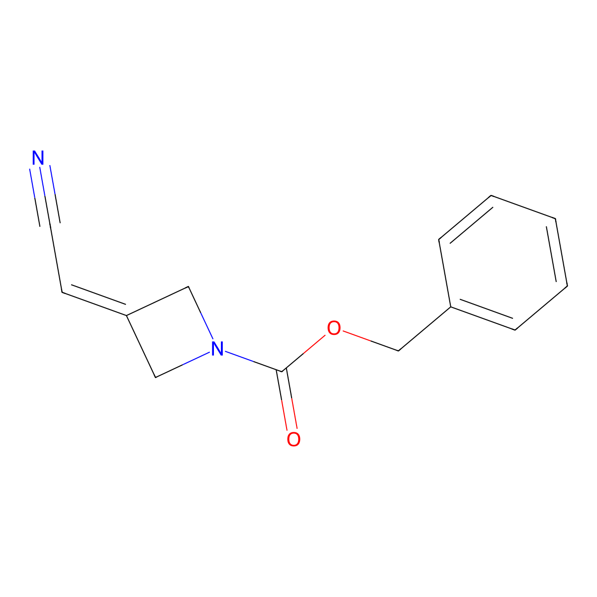 Benzyl 3-(cyanomethylene)azetidine-1-carboxylate molecular structure, CAS 1994325-11-9