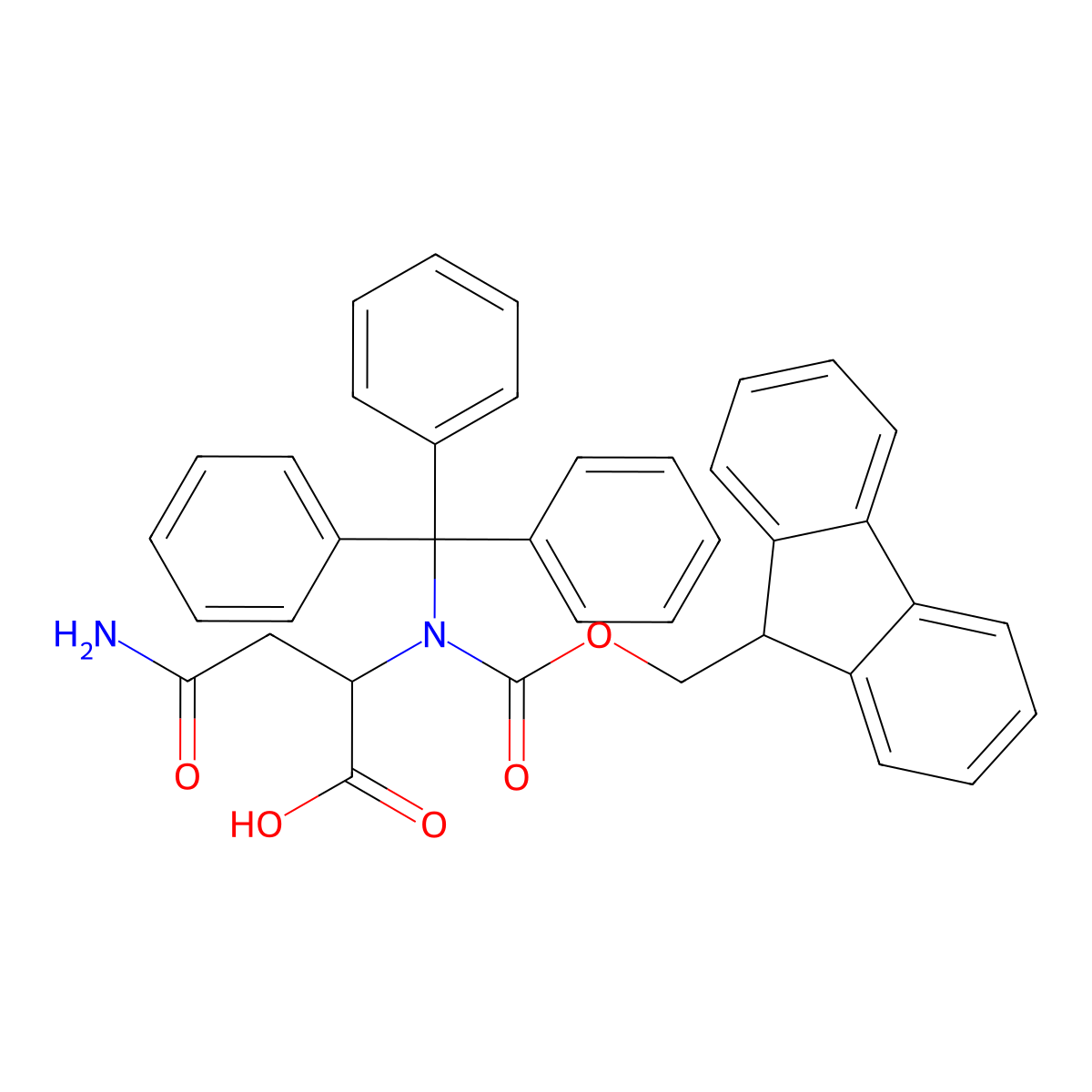 N2-(((9H-Fluoren-9-yl)methoxy)carbonyl)-N2-trityl-L-asparagine molecular structure, CAS 1994330-99-2